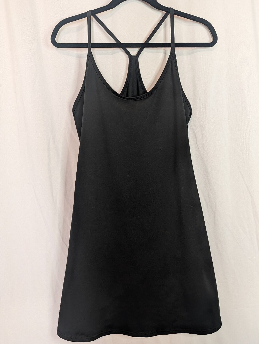 HDE Black Racerback Athletic Exercise Dress Built-In Shorts Romper Women's Large